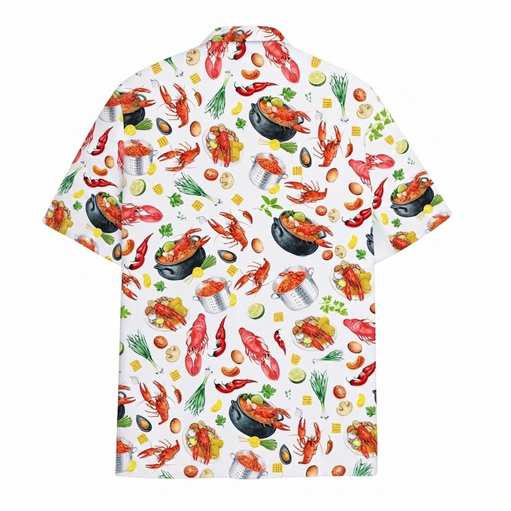 Fun Lobster Seafood Beer Print Summer Hawaiian Shirt S-5XL