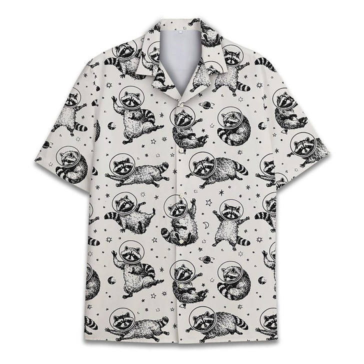 Astronaut Raccoon Space Summer Hawaiian Shirt S-5XL