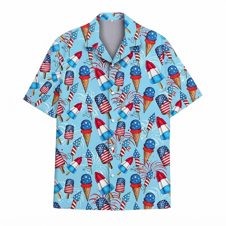 Ice Cream 4th of July Summer Hawaiian Shirt S-5XL
