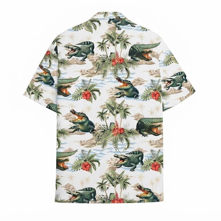 Tropical Alligator Summer Beach Family Casual Hawaiian Shirt S-5XL