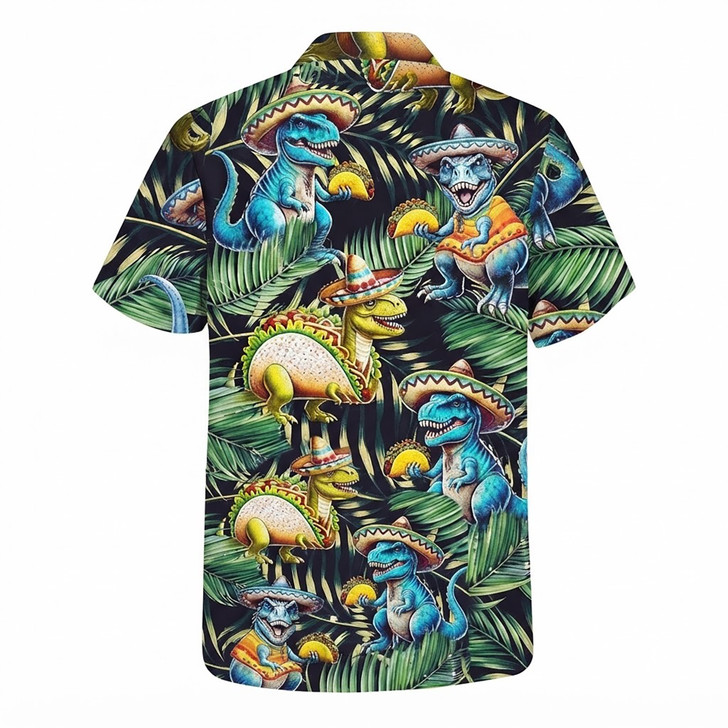 Taco Dinosaur Summer Beach Hawaiian Shirt S-5XL