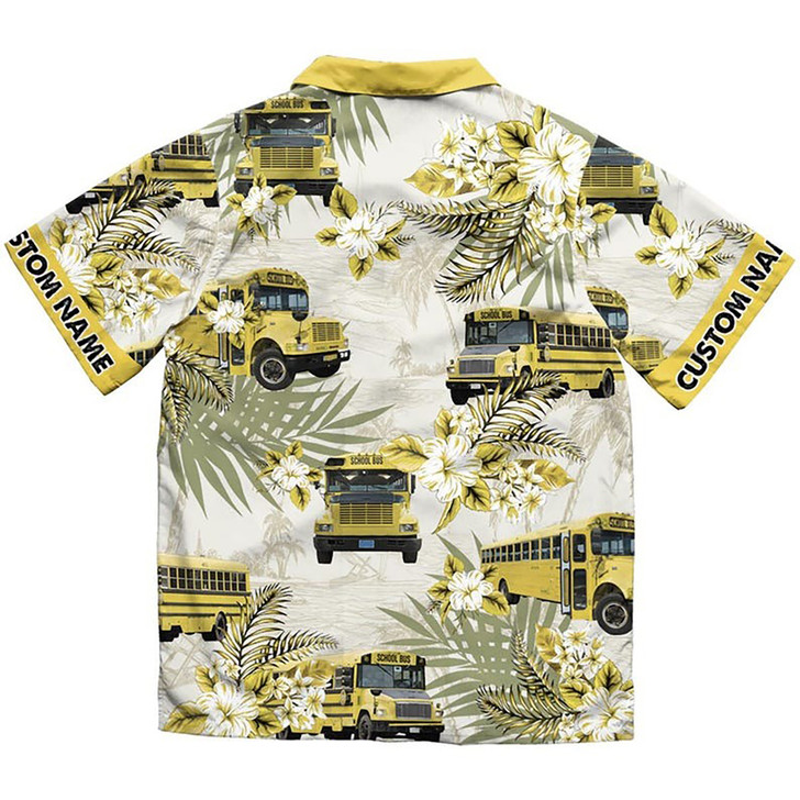 Personalized Name School Bus Driver Hawaiian Shirt S-5XL