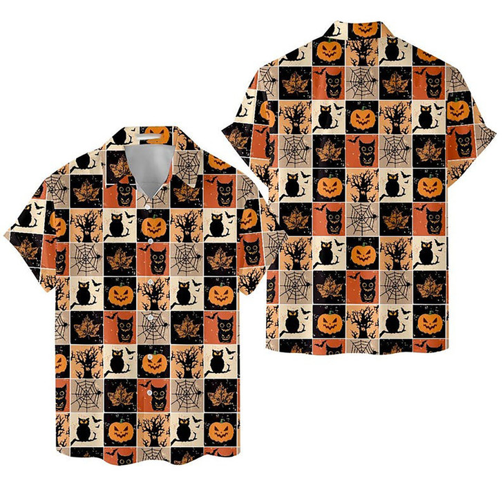 Vintage Halloween Owl Hawaiian Shirt S-5XL