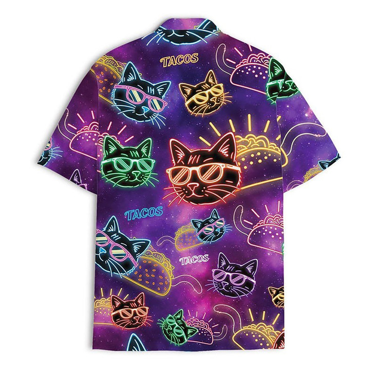 Taco Cat Galaxy Neon Hawaiian Shirt S-5XL