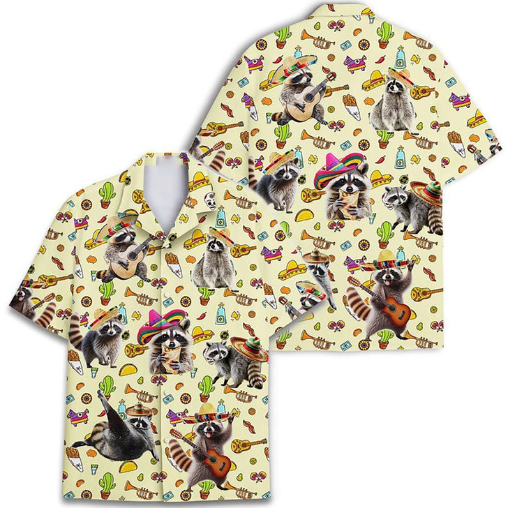 Cinco De Mayo Raccoon Taco Hawaiian Shirt S-5XL