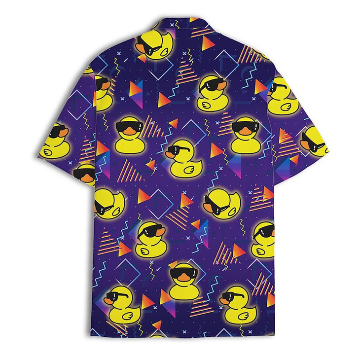 Funny Neon Rubber Duck Galaxy Hawaiian Shirt S-5XL