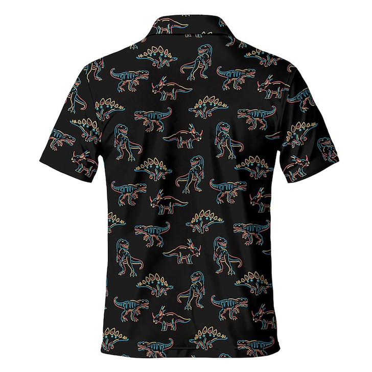 Dinosaur Print Performance Men's Polo Shirt S-5XL