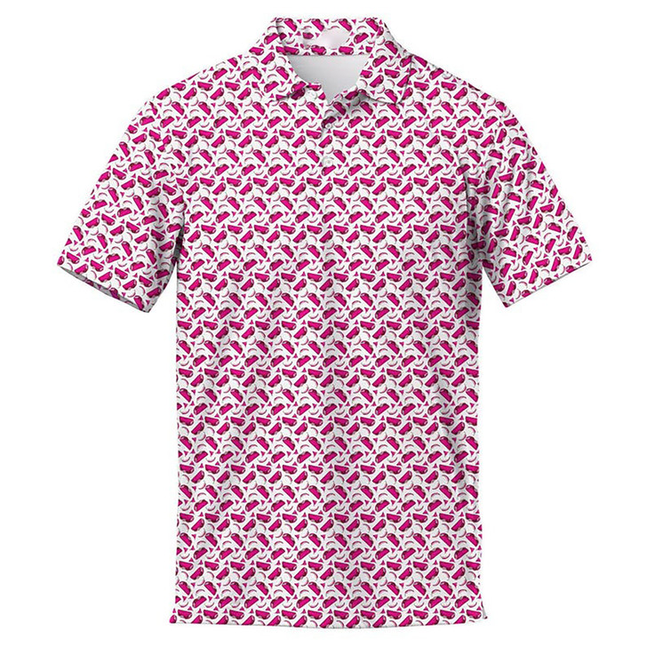 Pink Chili Pepper Taco Men's Polo Shirt S-5XL