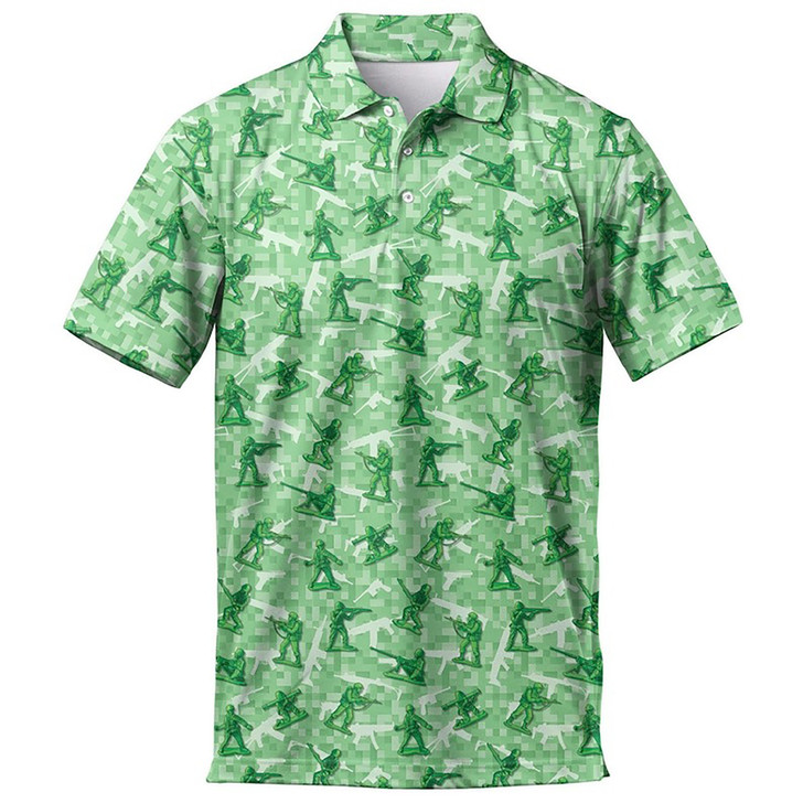 Funny Toy Soldier Pattern Casual Men's Polo Shirt S-5XL