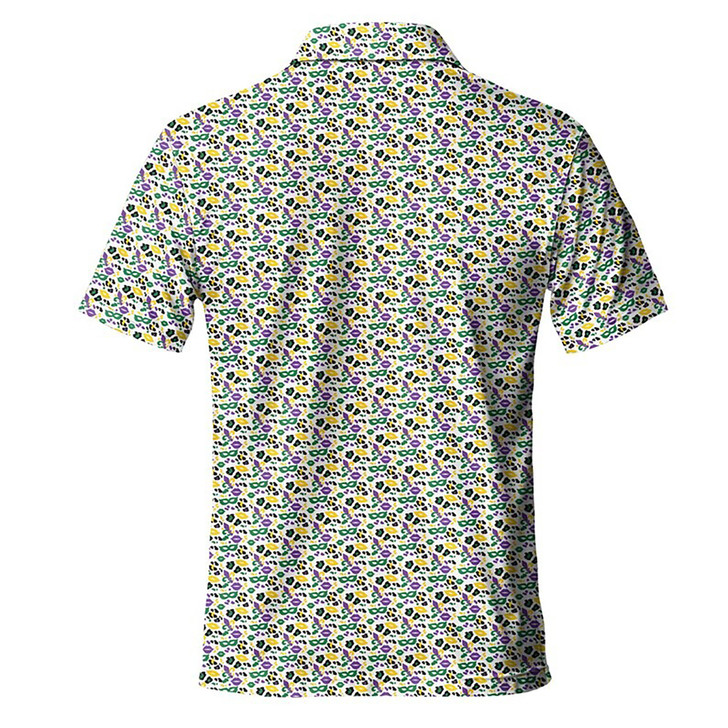 February Festival Mask Valentine Lips Kiss Print Men's Polo Shirt S-5XL