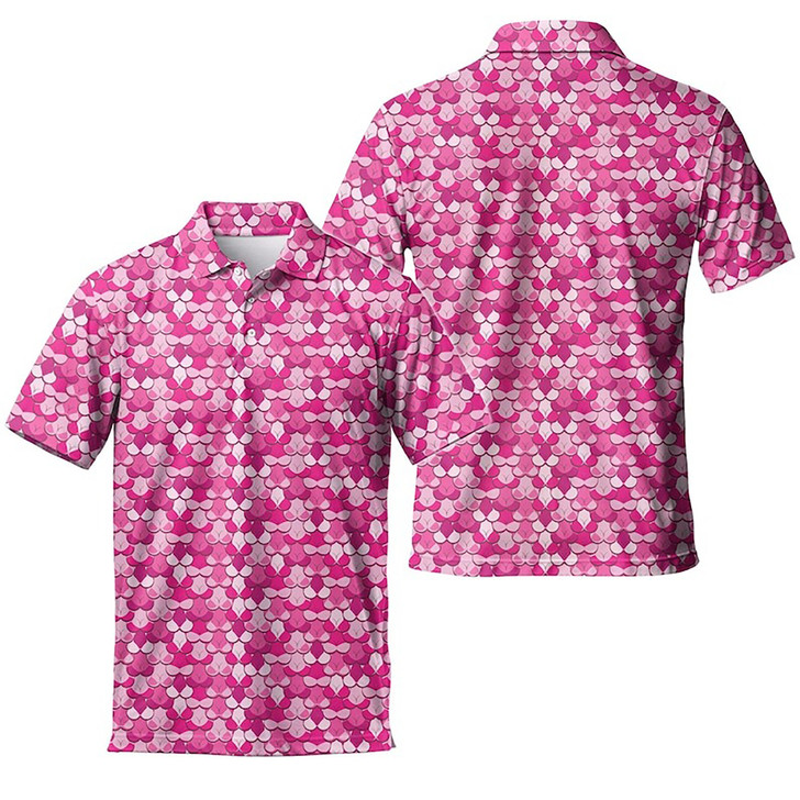 Funny Pink Boobs Pattern Golf Men's Polo Shirt S-5XL