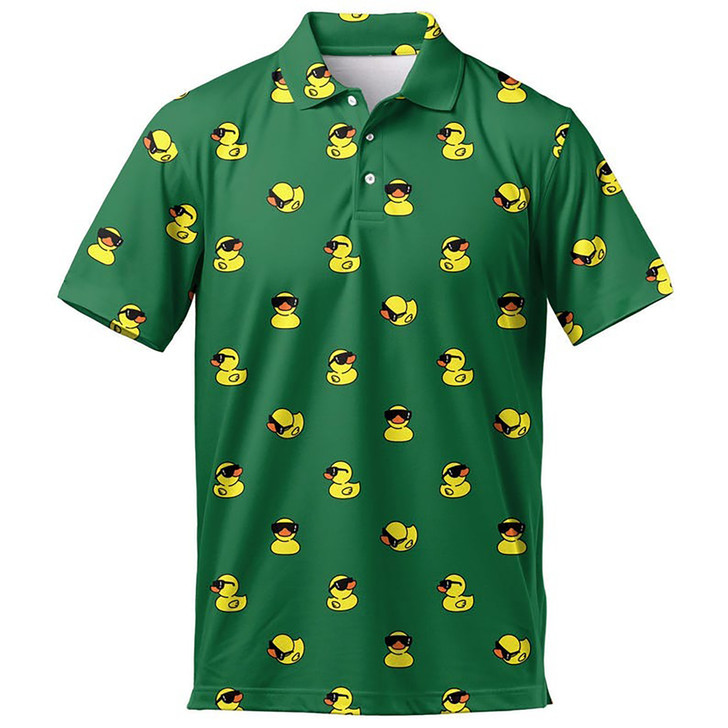 Funny Rubber Duck Novelty Print Men's Polo Shirt S-5XL