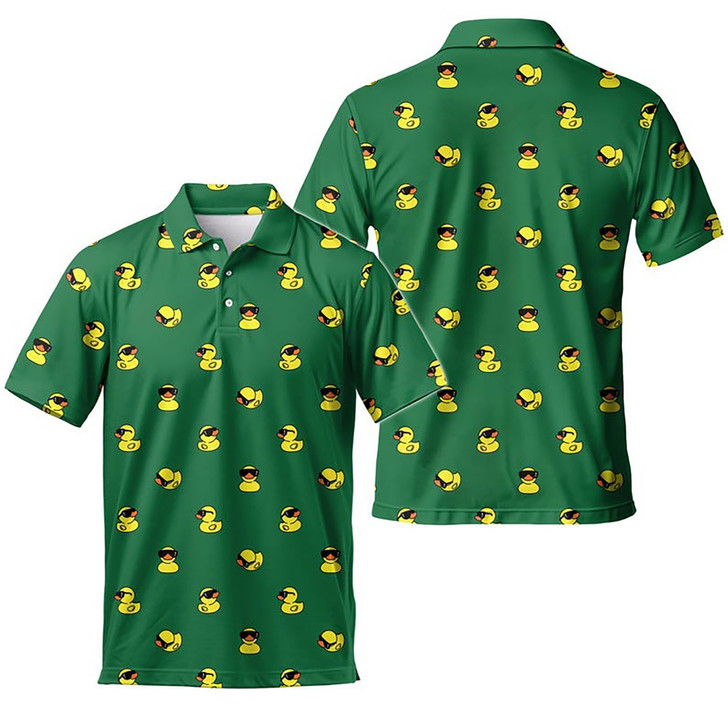 Funny Rubber Duck Novelty Print Men's Polo Shirt S-5XL