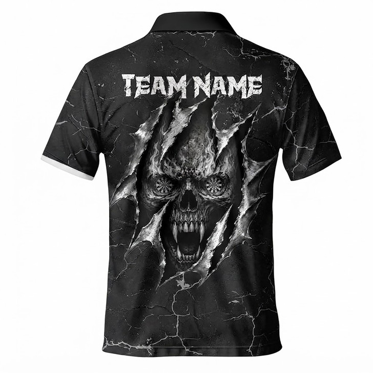 Personalized Skull Dart Custom Team Gothic League Men's Polo Shirt S-5XL
