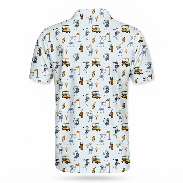 Funny Skeleton Golf Polo Shirt, Men's Polo Shirt S-5XL