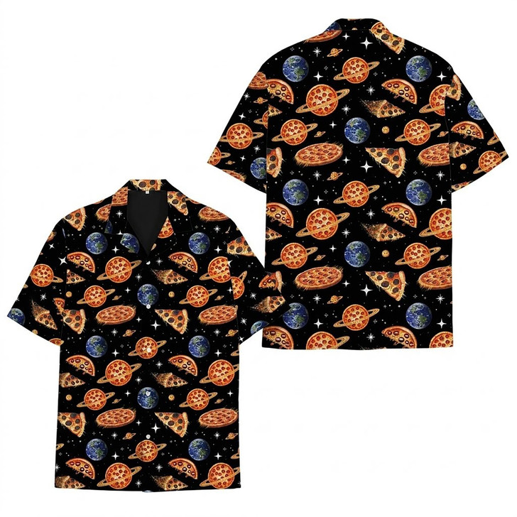 Pizza Galaxy Cosmic Space Planet Hawaiian Shirt S-5XL