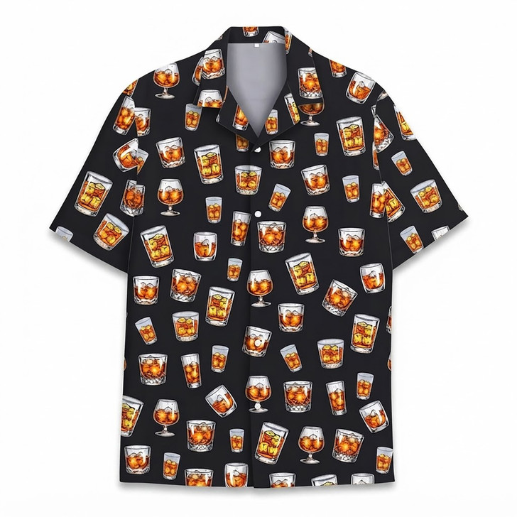 Funny Cocktail Drink Pattern Hawaiian Shirt S-5XL