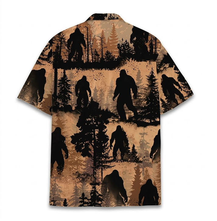Bigfoot Sasquatch Forest Silhouette Hawaiian Shirt S-5XL
