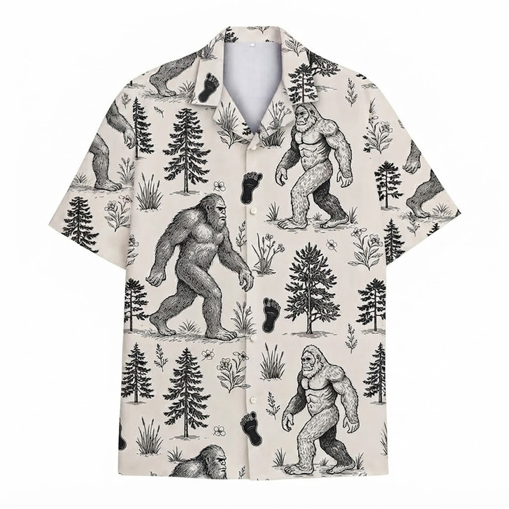 Bigfoot Sasquatch Vintage Yeti Hawaiian Shirt S-5XL