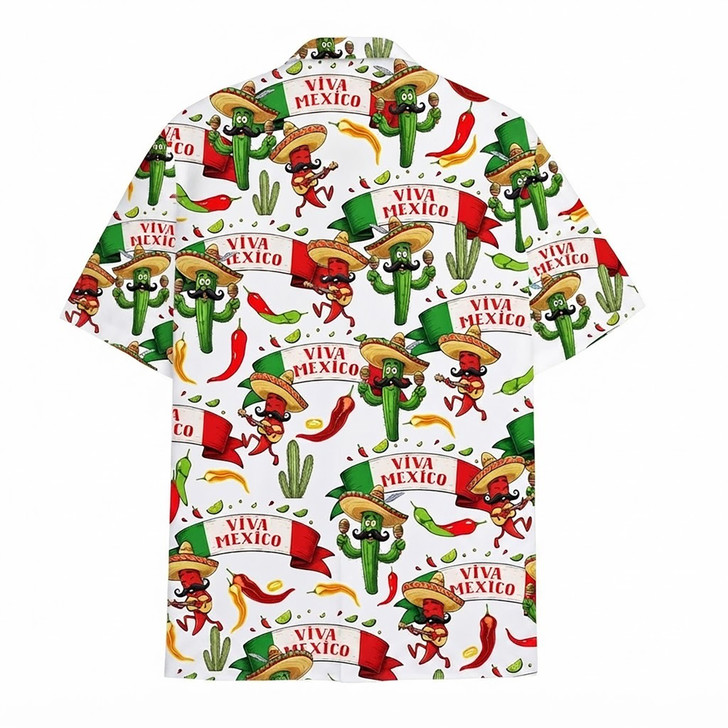 Viva Mexico Cactus Sombrero Cinco de Mayo Fiesta Hawaiian Shirt S-5XL