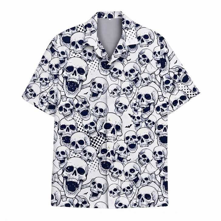 Vintage Skull Retro Gothic Beach Aloha Hawaiian Shirt S-5XL