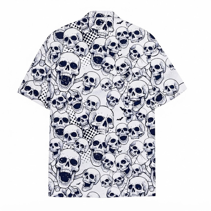 Vintage Skull Retro Gothic Beach Aloha Hawaiian Shirt S-5XL