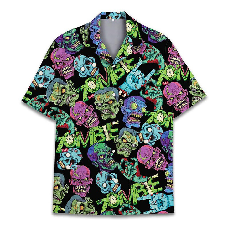 Retro Zombie Colorful 80s Style Hawaiian Shirt S-5XL