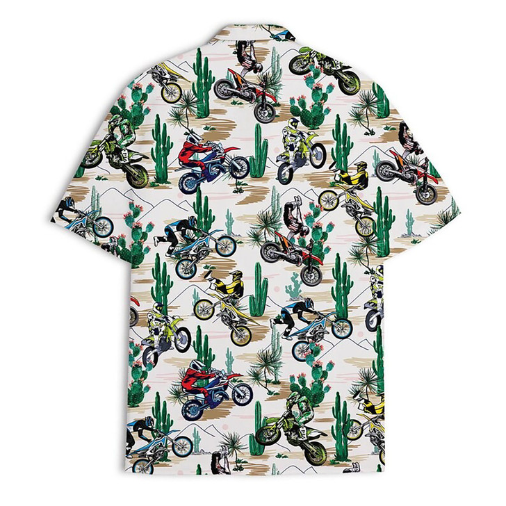 Retro Motocross Western Dirt Bike Hawaiian Shirt S-5XL