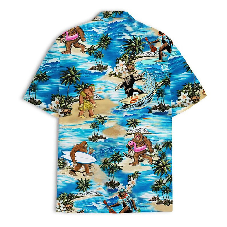 Funny Bigfoot Beach Sasquatch Hawaiian Shirt S-5XL