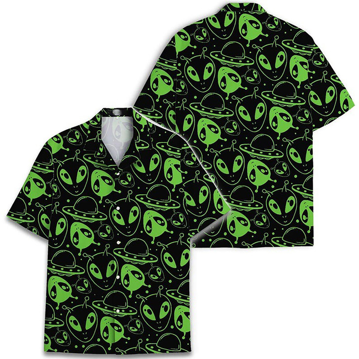 Vintage 80s Alien UFO Tropical Hawaiian Shirt S-5XL