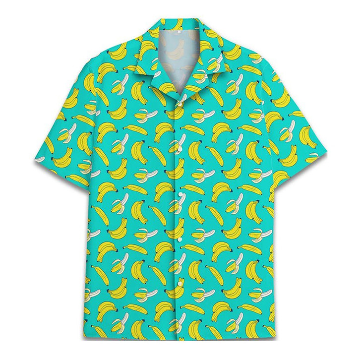 Men's Funny Banana Tropical Summer Beach Button Down Hawaiian Shirt S-5XL