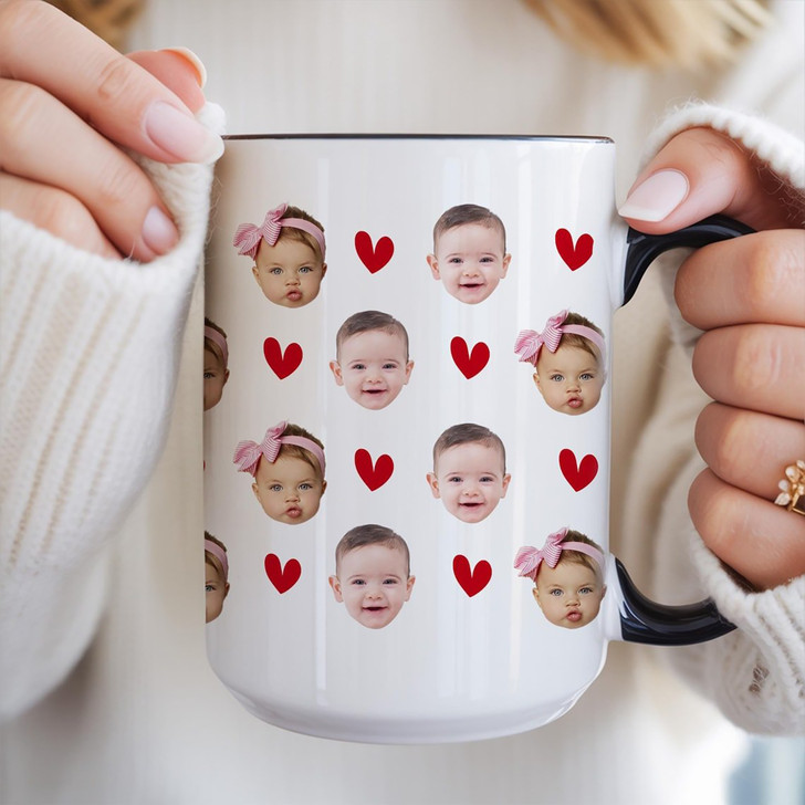 Custom Baby Face Accent Mug Personalized Mothers Fathers Day Gift Cup