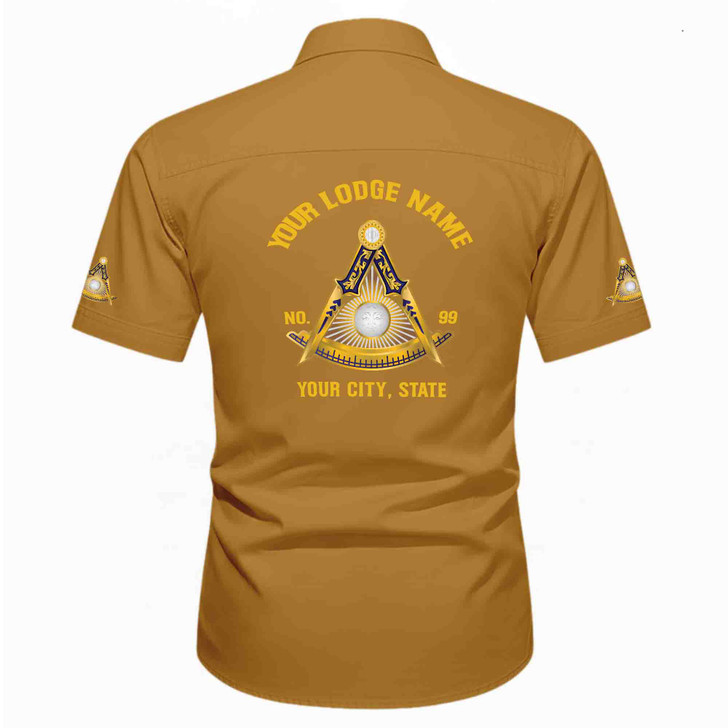 Personalized Name, Lodge and Number Past Master Mason Workwear Short Sleeve M-5XL