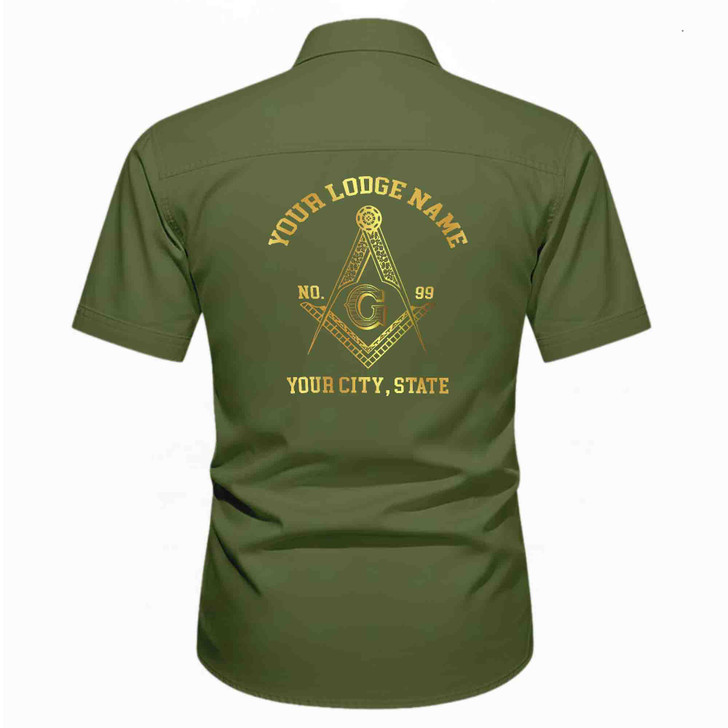 Customized Name, Lodge and Number 357 Prince Hall Mason Workwear Short Sleeve M-5XL