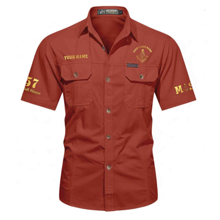 Customized Name, Lodge and Number 357 Prince Hall Mason Workwear Short Sleeve M-5XL