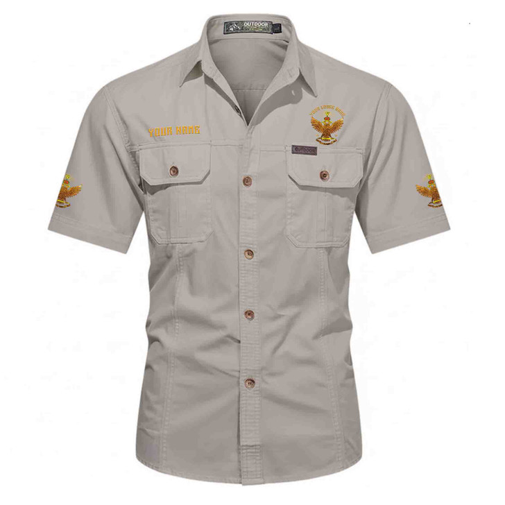 Customized Name, Lodge and Number Rite of Scottish 33 Wings Up Workwear Short Sleeve M-5XL