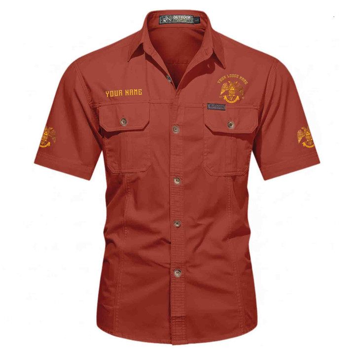 Customized Name, Lodge and Number Rite of Scottish 32 Wings Down Workwear Short Sleeve M-5XL
