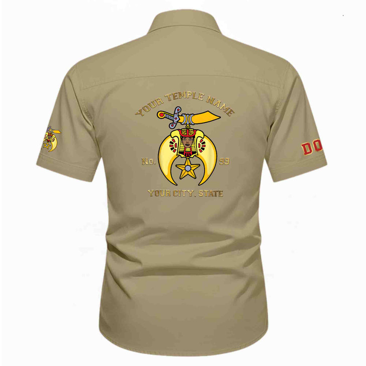 Customized Name, Temple and Number DOS Daughter of Sphinx Workwear Short Sleeve Shirt M-5XL