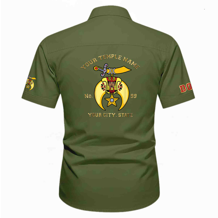 Customized Name, Temple and Number DOS Daughter of Sphinx Workwear Short Sleeve Shirt M-5XL