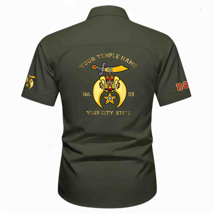 Customized Name, Temple and Number DOS Daughter of Sphinx Workwear Short Sleeve Shirt M-5XL