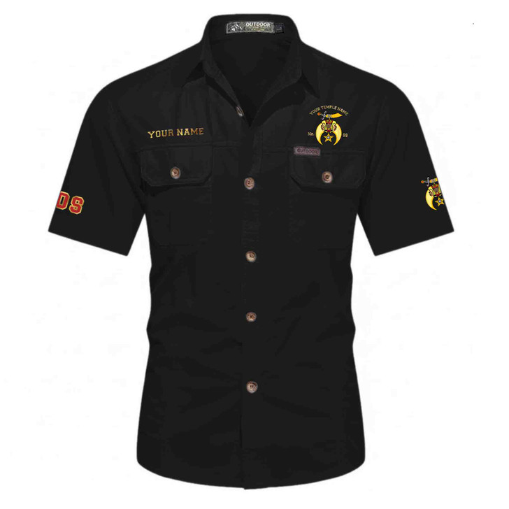 Customized Name, Temple and Number DOS Daughter of Sphinx Workwear Short Sleeve Shirt M-5XL