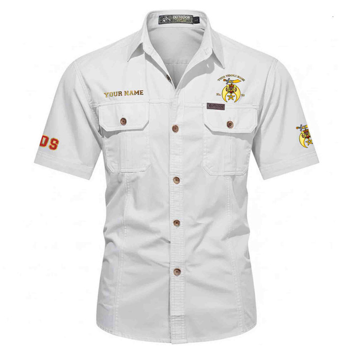 Customized Name, Temple and Number DOS Daughter of Sphinx Workwear Short Sleeve Shirt M-5XL