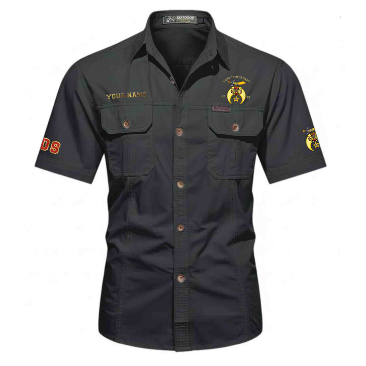 Customized Name, Temple and Number DOS Daughter of Sphinx Workwear Short Sleeve Shirt M-5XL