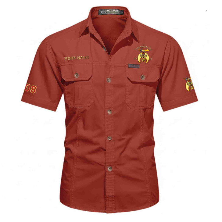 Customized Name, Temple and Number DOS Daughter of Sphinx Workwear Short Sleeve Shirt M-5XL