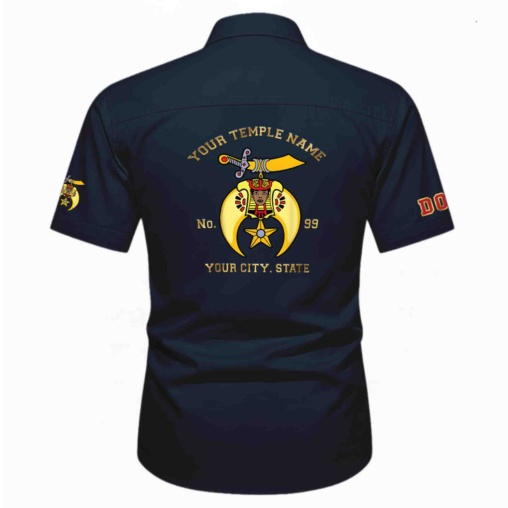 Customized Name, Temple and Number DOS Daughter of Sphinx Workwear Short Sleeve Shirt M-5XL