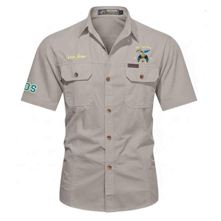 Customized Name, Temple and Number Daughter of Sphinx DOS Workwear Short Sleeve Shirt M-5XL