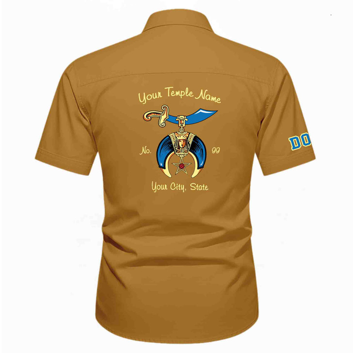 Customized Name, Temple and Number Daughter of Sphinx DOS Workwear Short Sleeve Shirt M-5XL