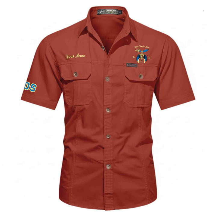 Customized Name, Temple and Number Daughter of Sphinx DOS Workwear Short Sleeve Shirt M-5XL
