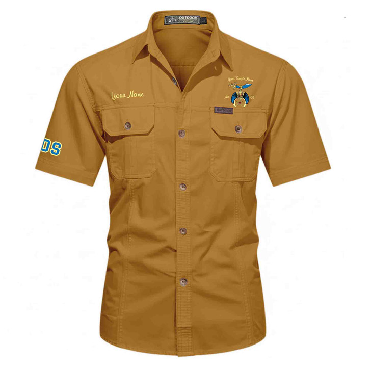 Customized Name, Temple and Number Daughter of Sphinx DOS Workwear Short Sleeve Shirt M-5XL