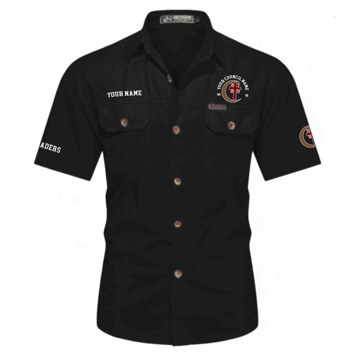 Customized Name and Number Council Of Crusaders Red Cross Workwear Short Sleeve Shirt M-5XL